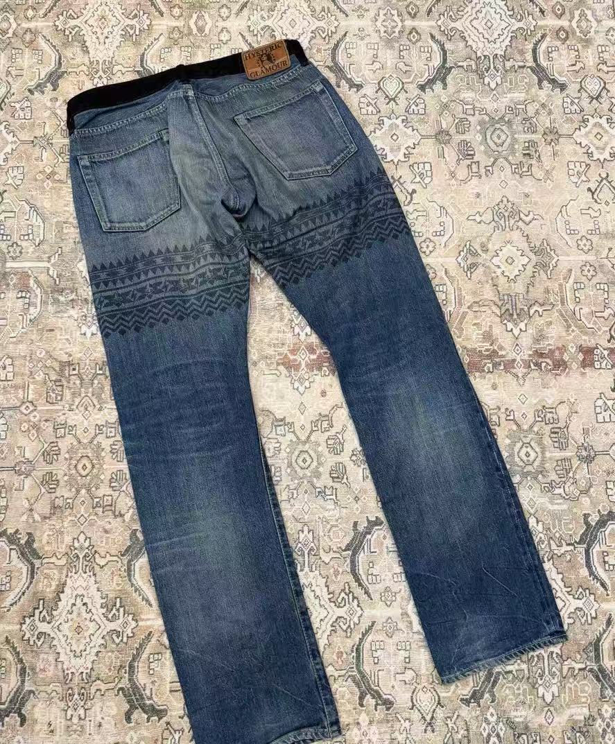 Hysteric Glamour 00s Cummerbund Navajo Print Denim Jeans