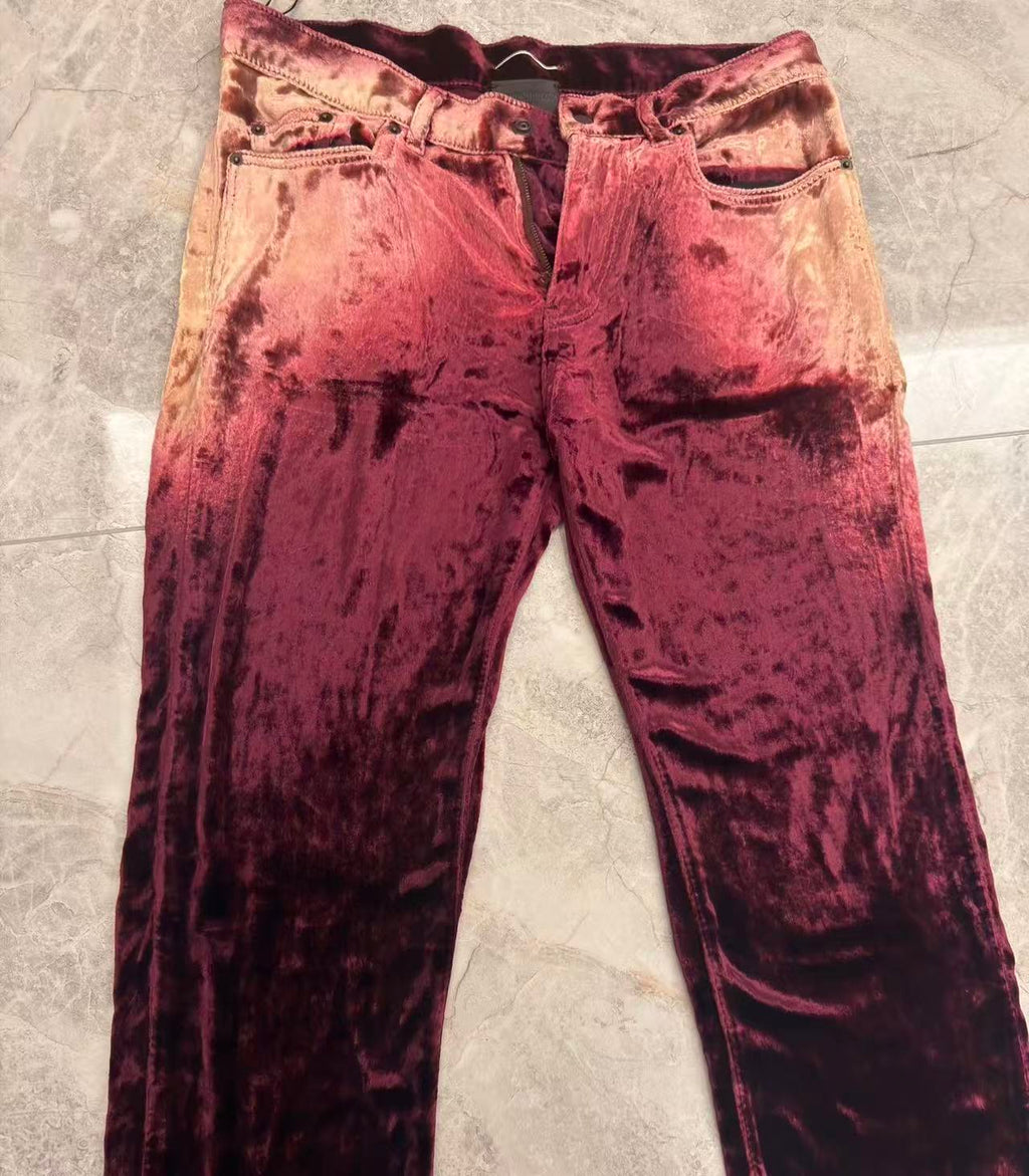 Saint Laurent Velvet Burgundy jeans