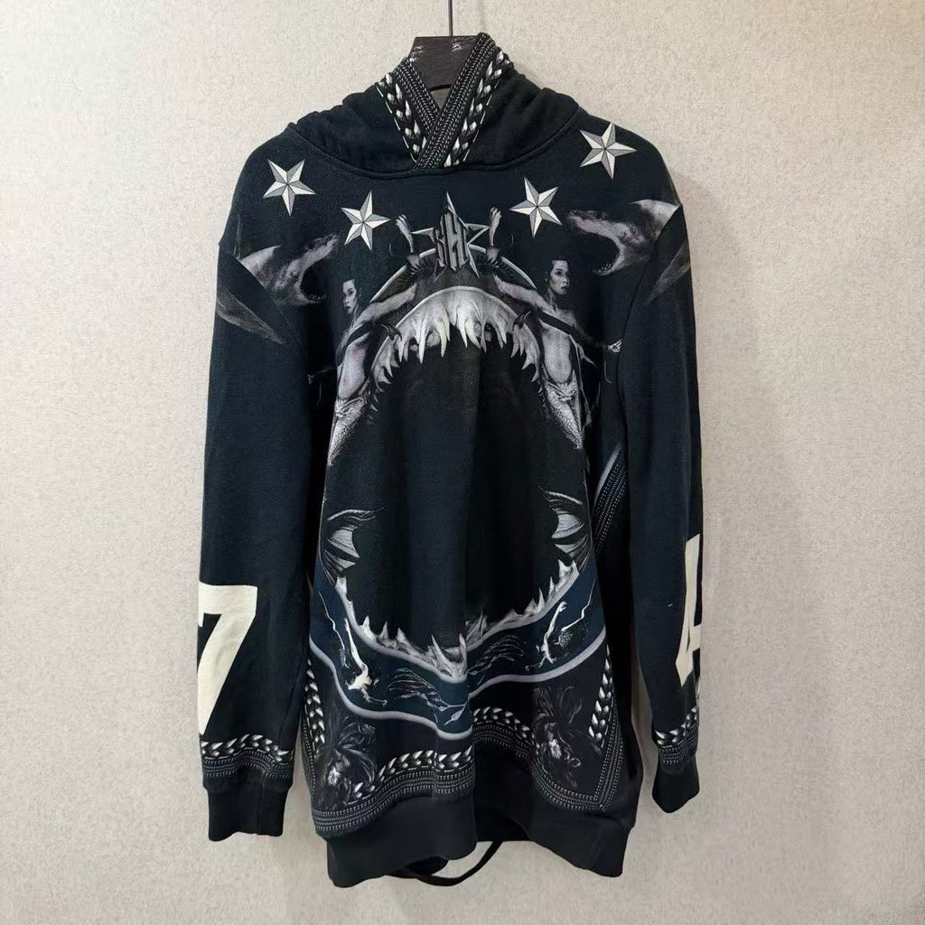 Givenchy 12FW Mermaid Shark Jaw Hoodie