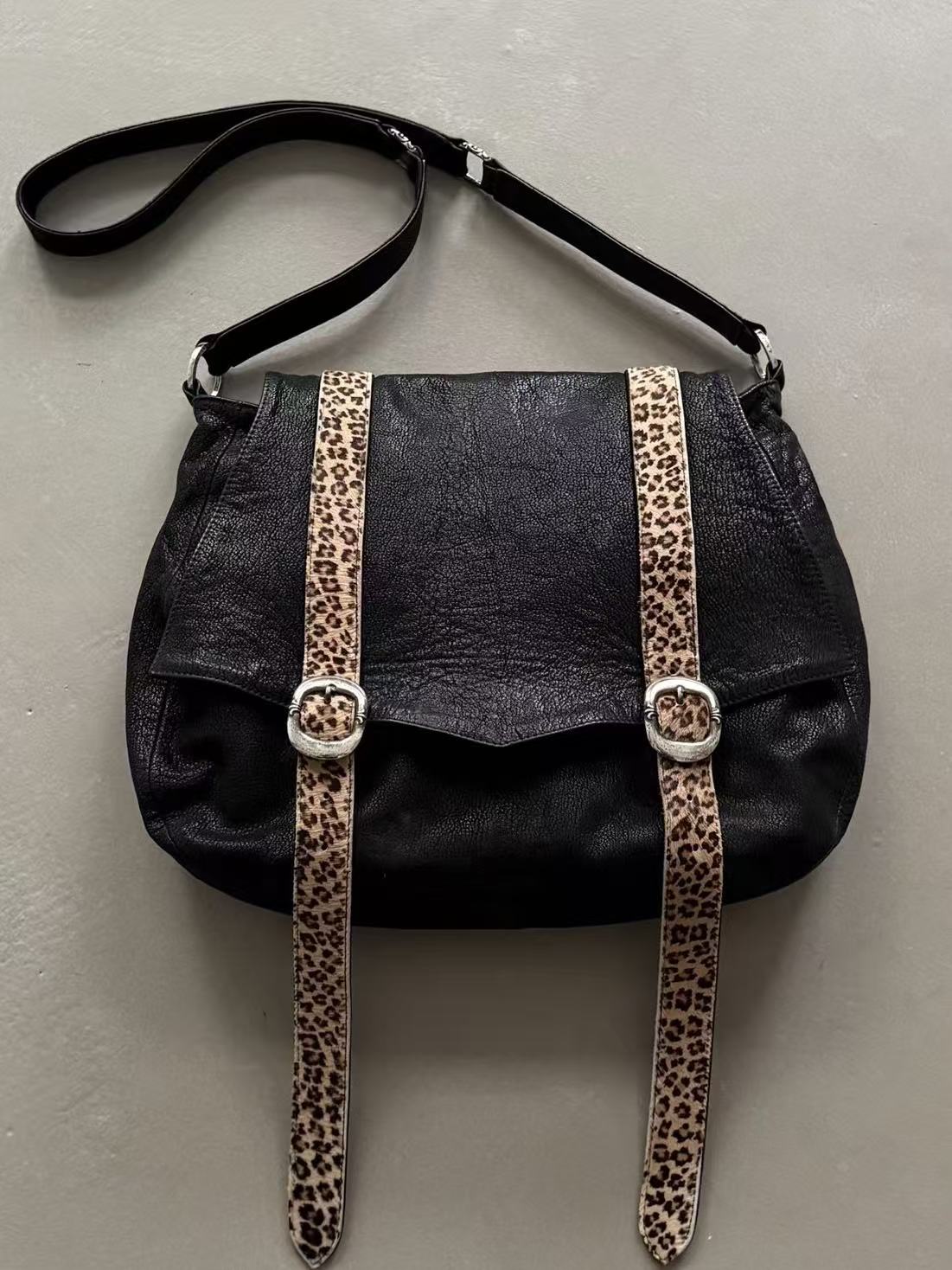 Chrome Hearts Leopard Print Horsehair Messenger Bag