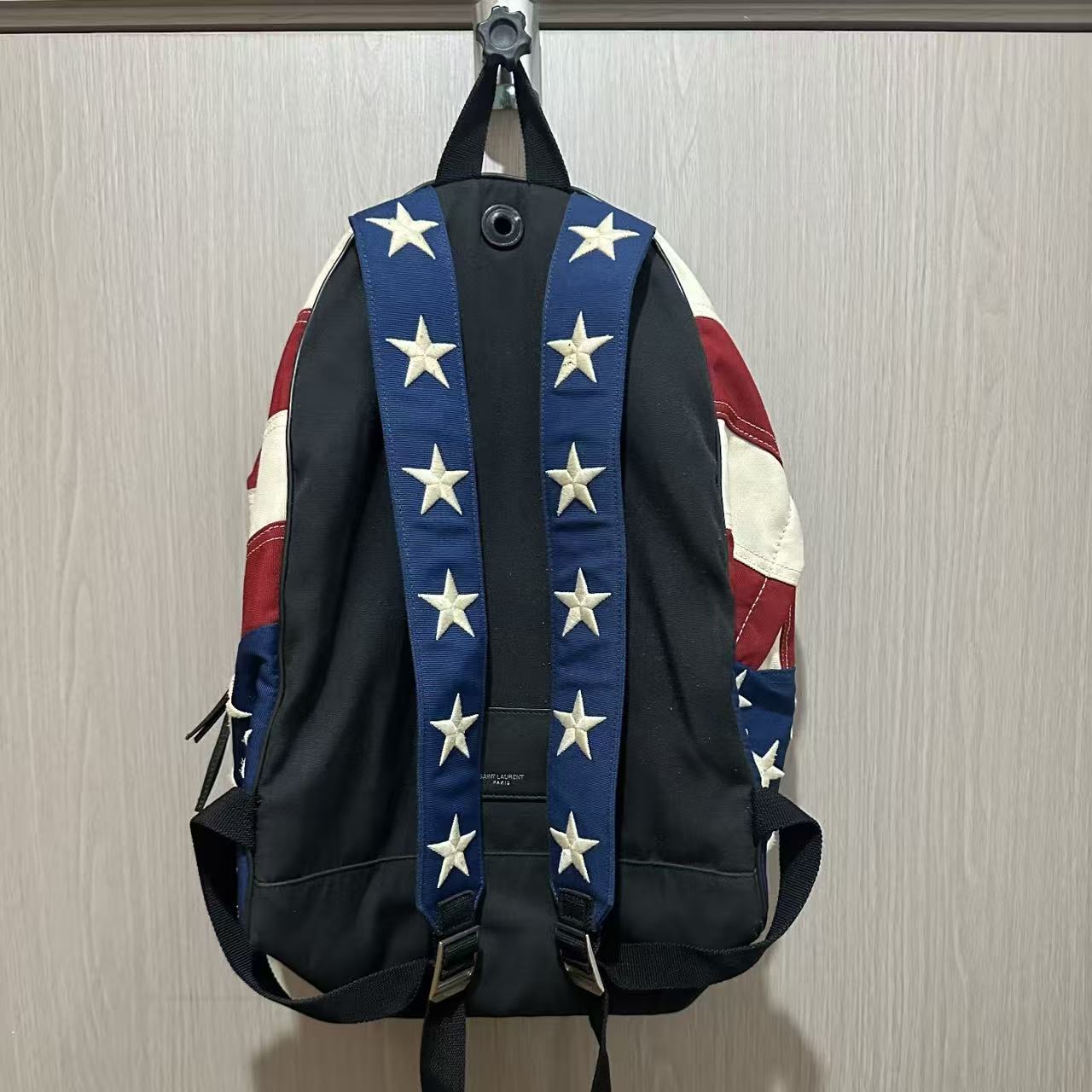 Saint Laurent Canvas American Flag Backpack