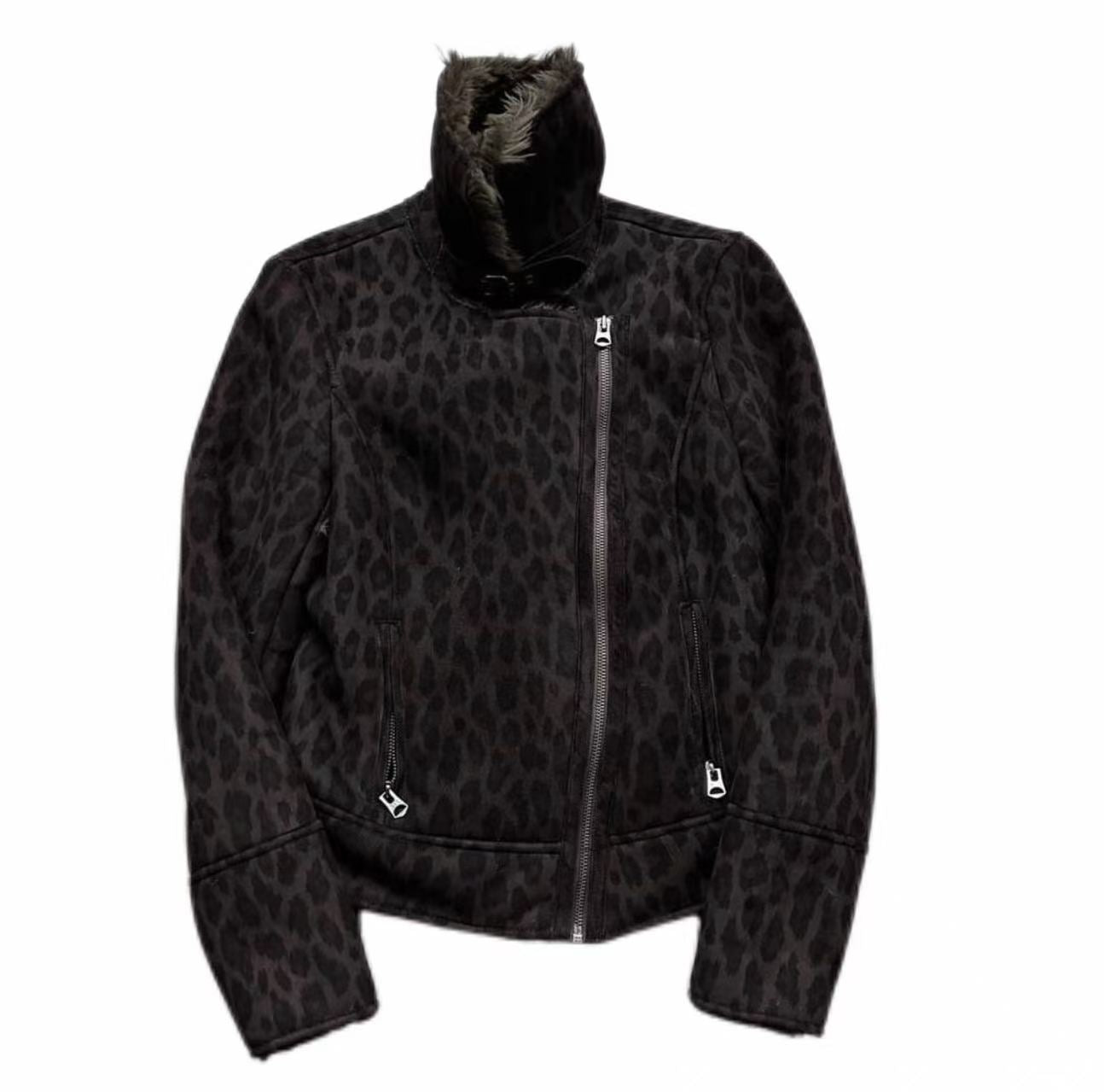 Armani Exchange Vintage Leopard Shearling Jacket