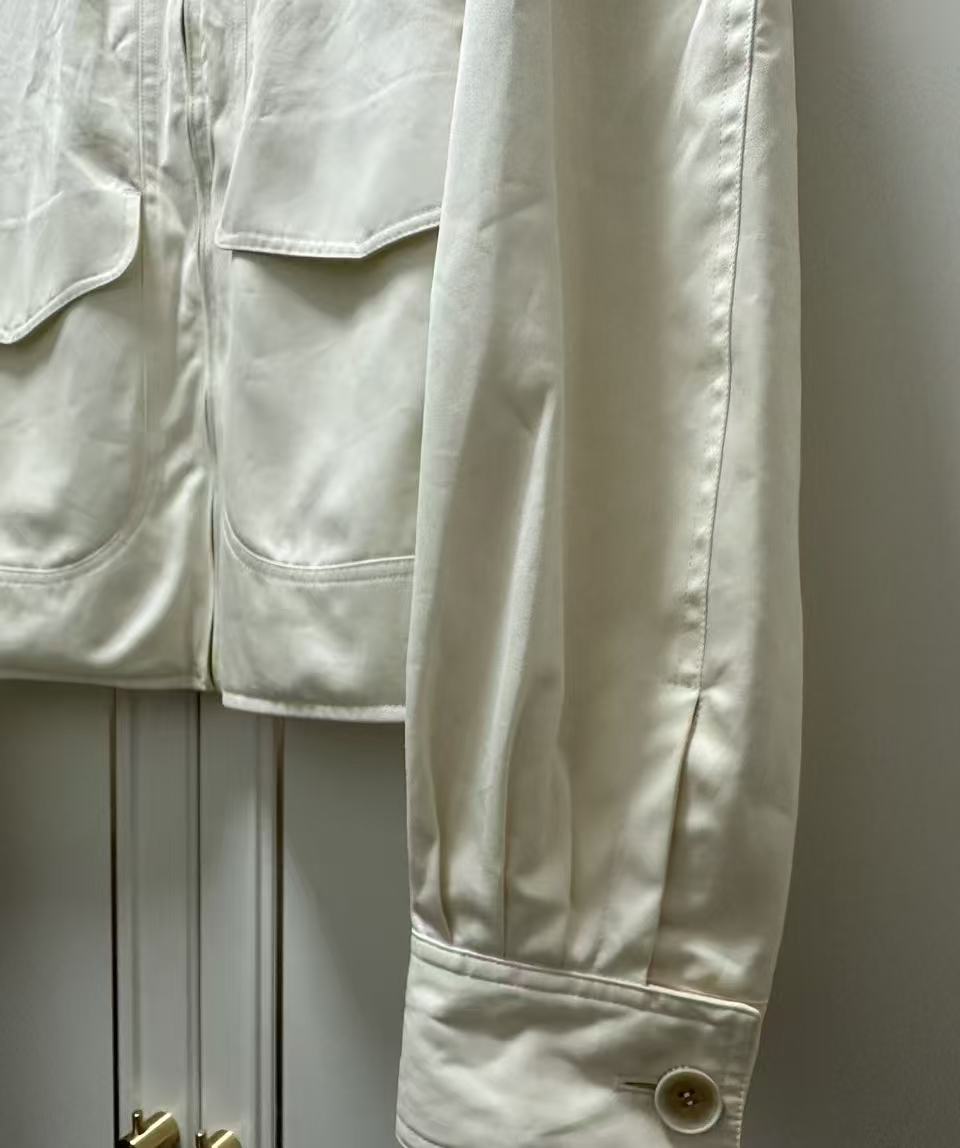 Gucci by Tomford 04ss Off-White Cropped Blouson Cotton light Jacket