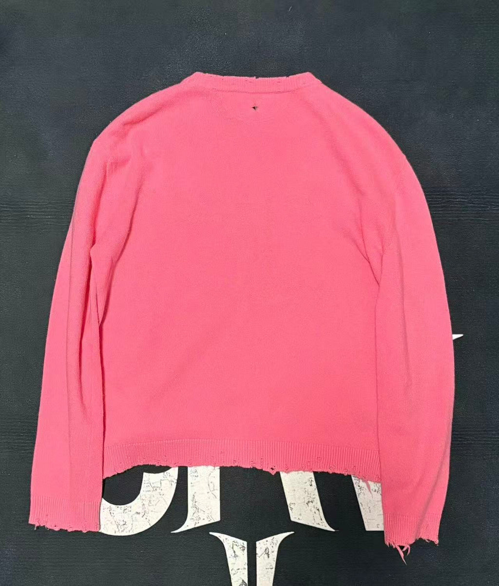 Valentino 18SS Pink Is Punk Distressed Sweatshirt