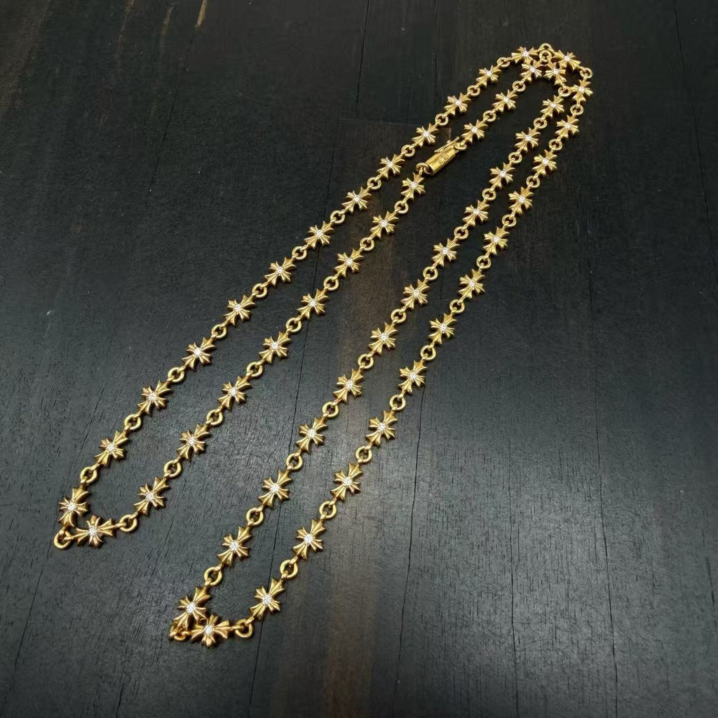 Chrome Hearts 22k Gold TinyE Diamond Pendant