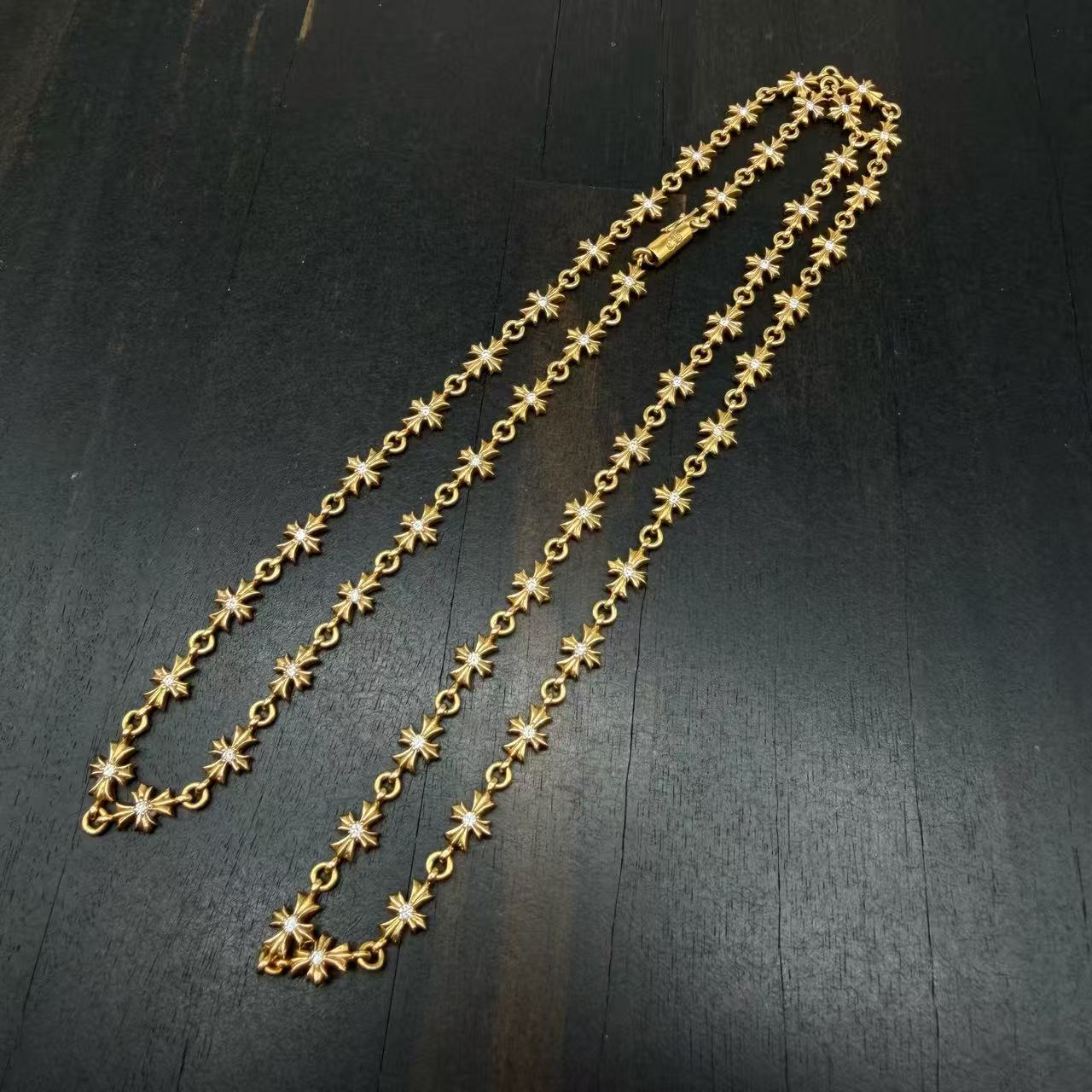 Chrome Hearts 22k Gold TinyE Diamond Pendant