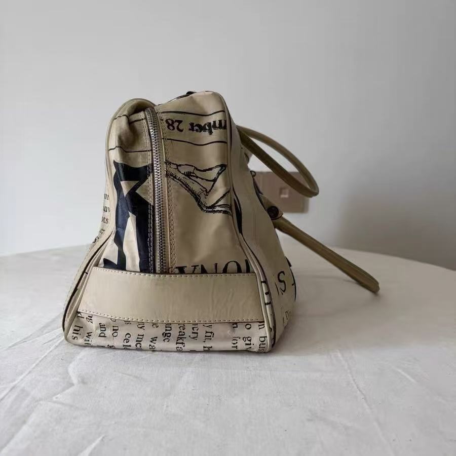 John Galliano 08SS Newspaper Bowler Bag