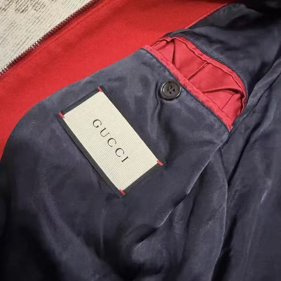 Gucci 17SS King Charles Spaniel Appliqué Bomber Jacket