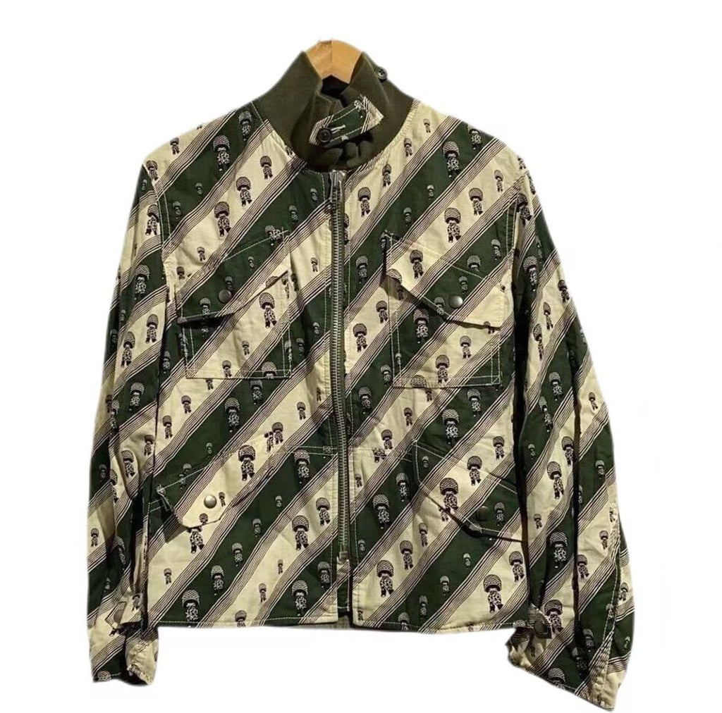 Junya Watanabe 03AW  Diagonal Portrait Print Military Jacket