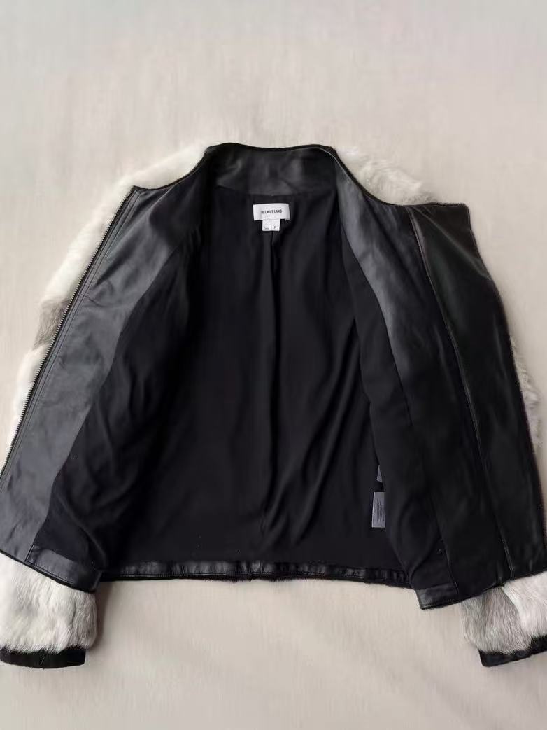 Helmut Lang Rabbit Fur Bomber Jacket