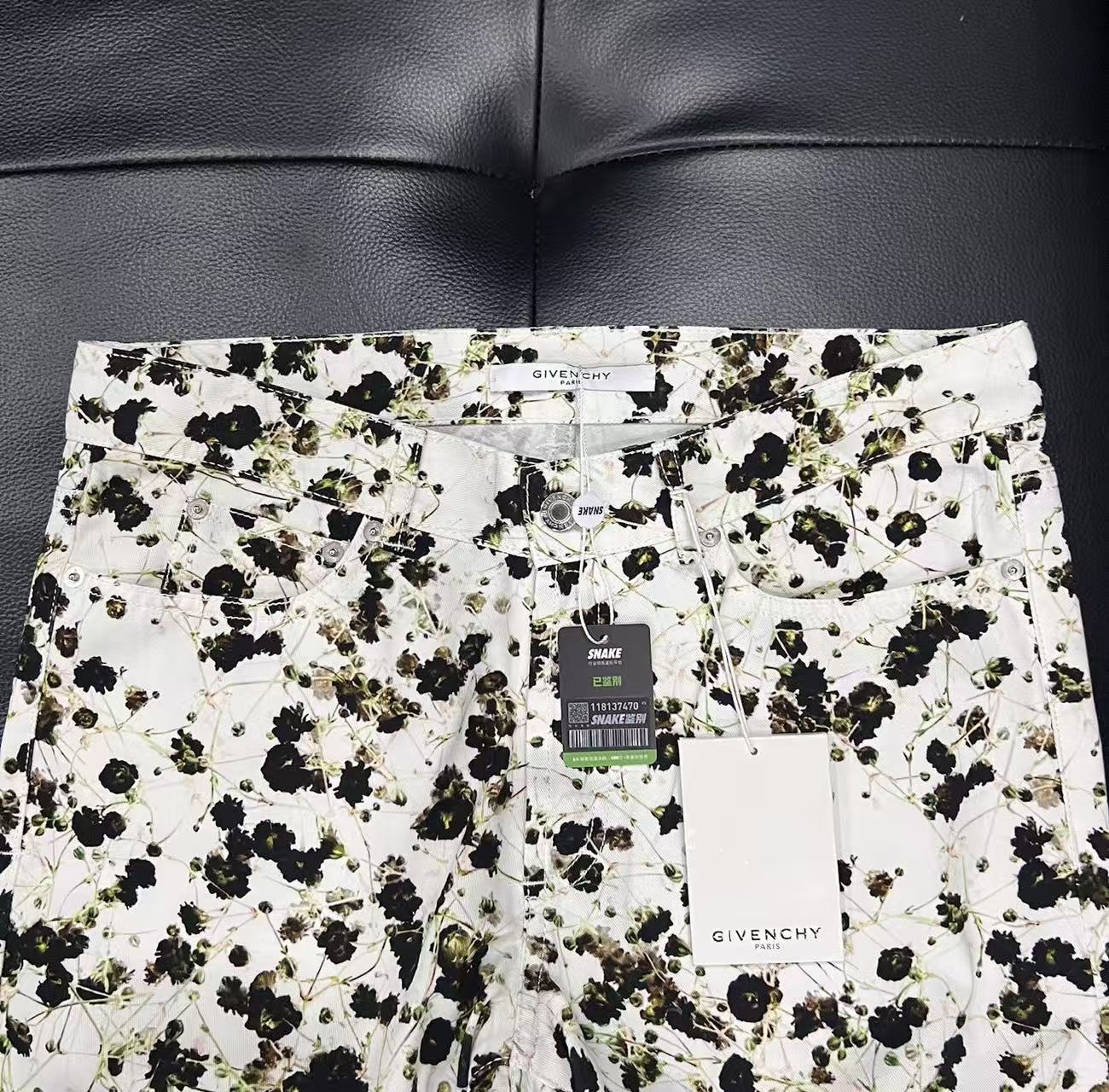 Givenchy 15SS Slim Floral Print Denim