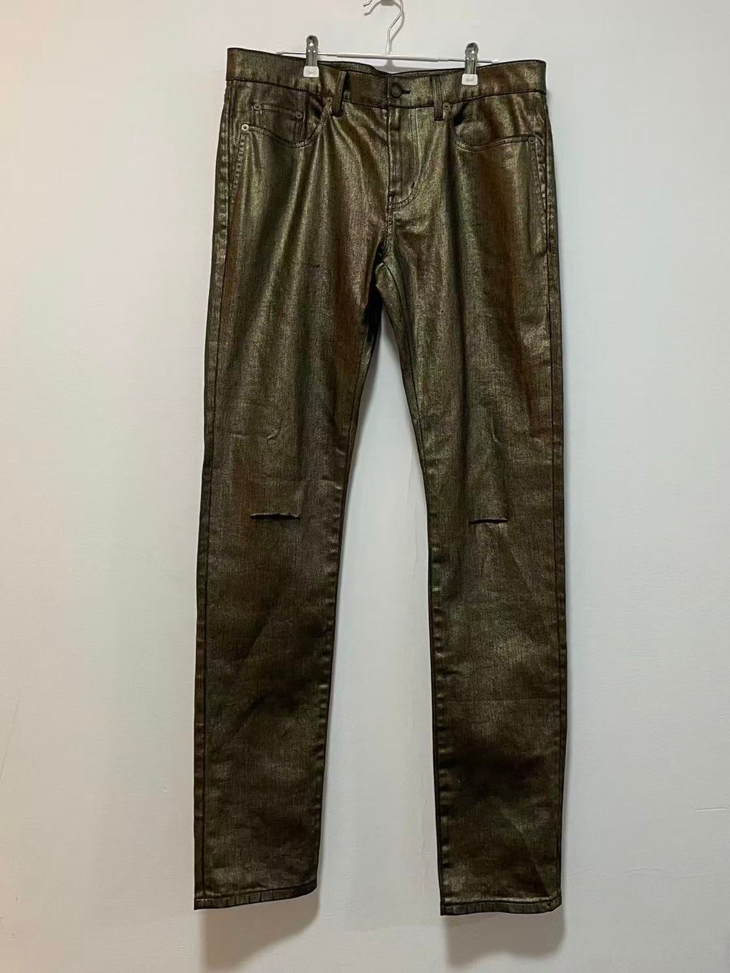 Saint Laurent D02 Gold Coated Denim Jeans
