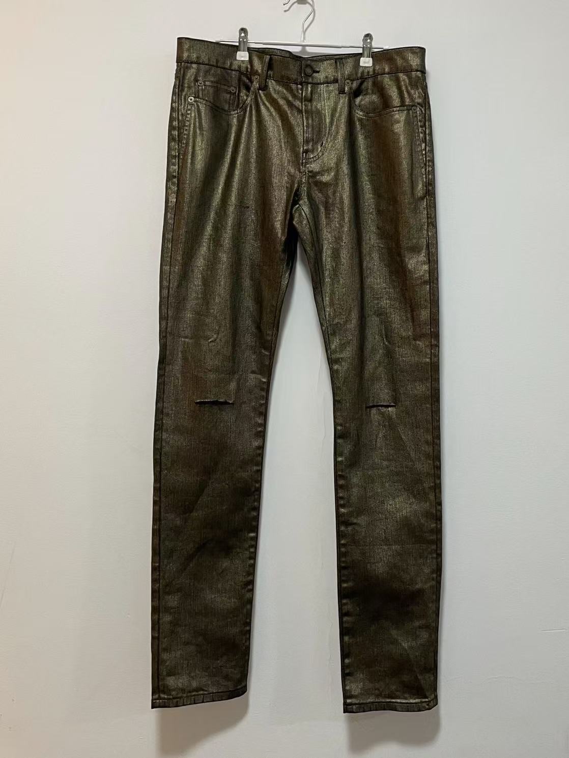 Saint Laurent D02 Gold Coated Denim Jeans