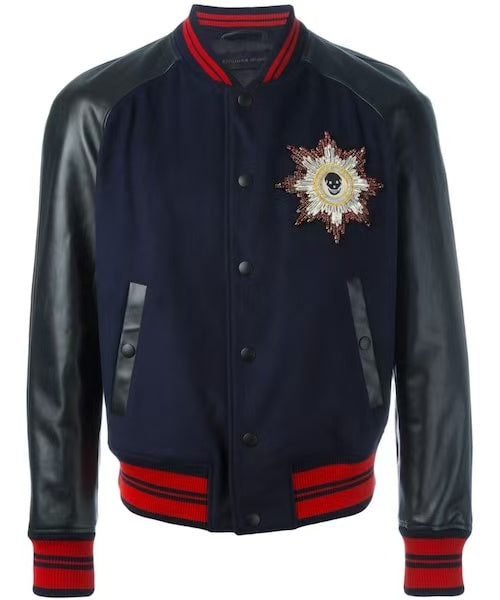 Alexander Mcqueen Embellished Logo Bomber Jacket