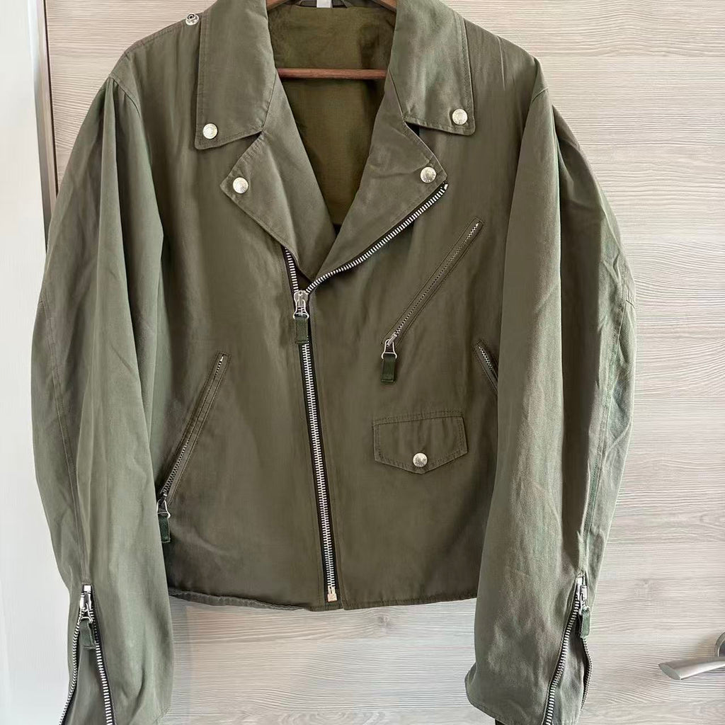 Helmut Lang 04ss Army green Biker Jacket