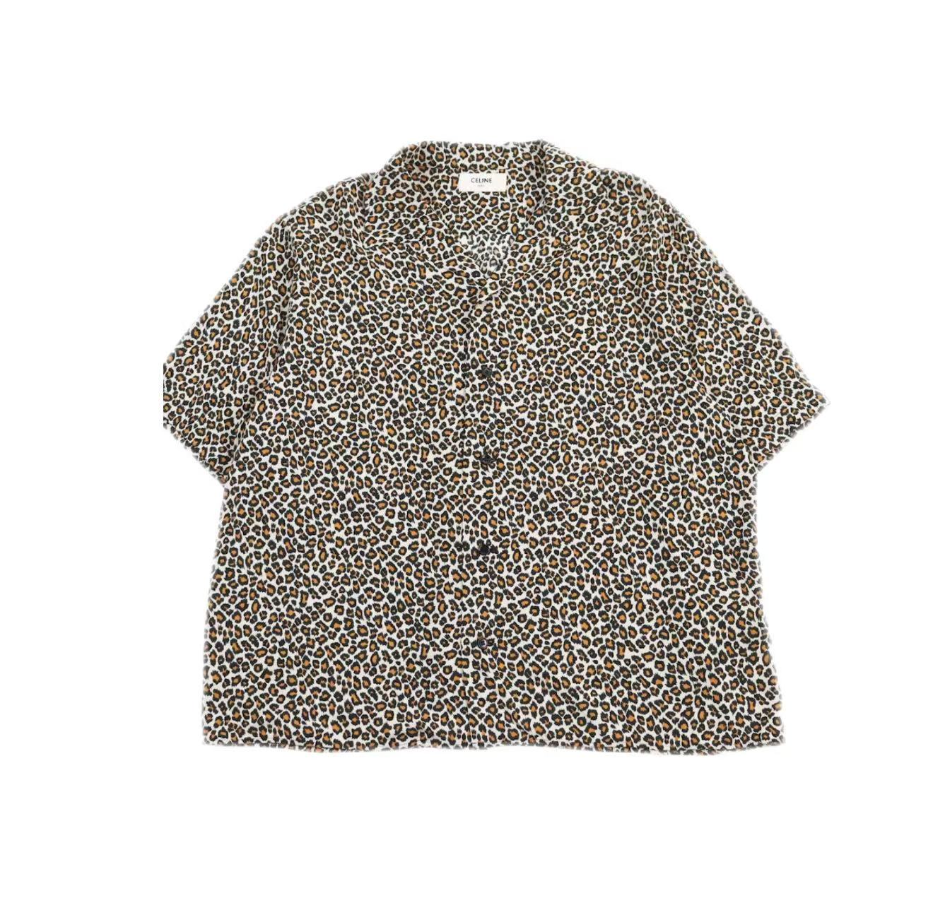 Celine Leopard Print Short Sleeve Shirt