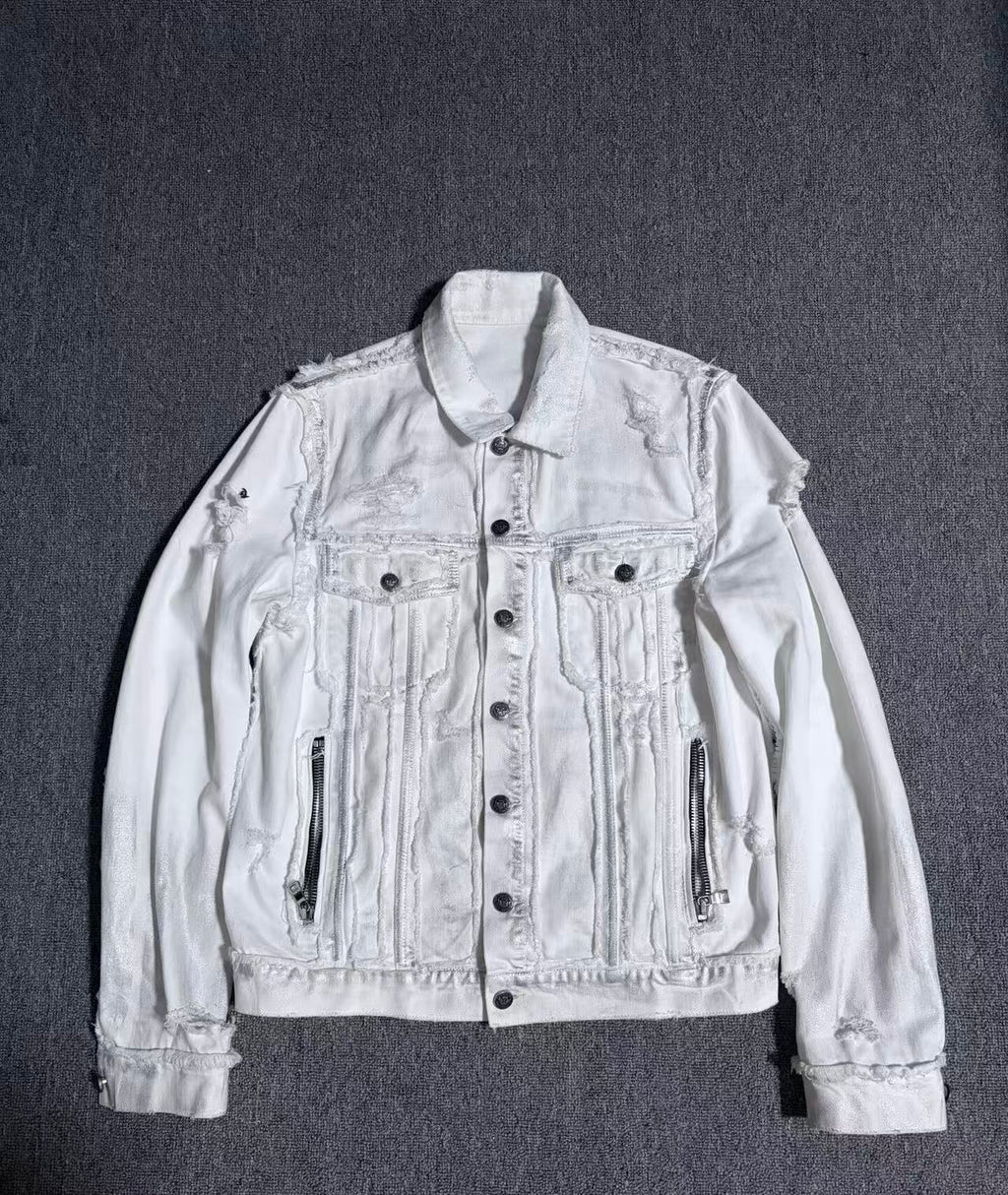 Balmain Distressed Denim Jacket