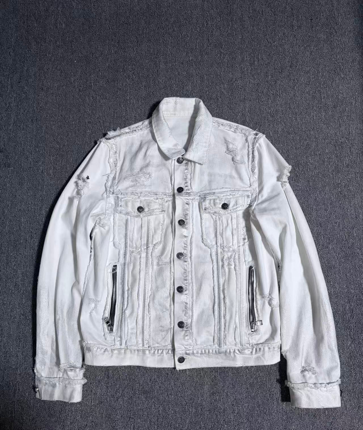 Balmain Distressed Denim Jacket