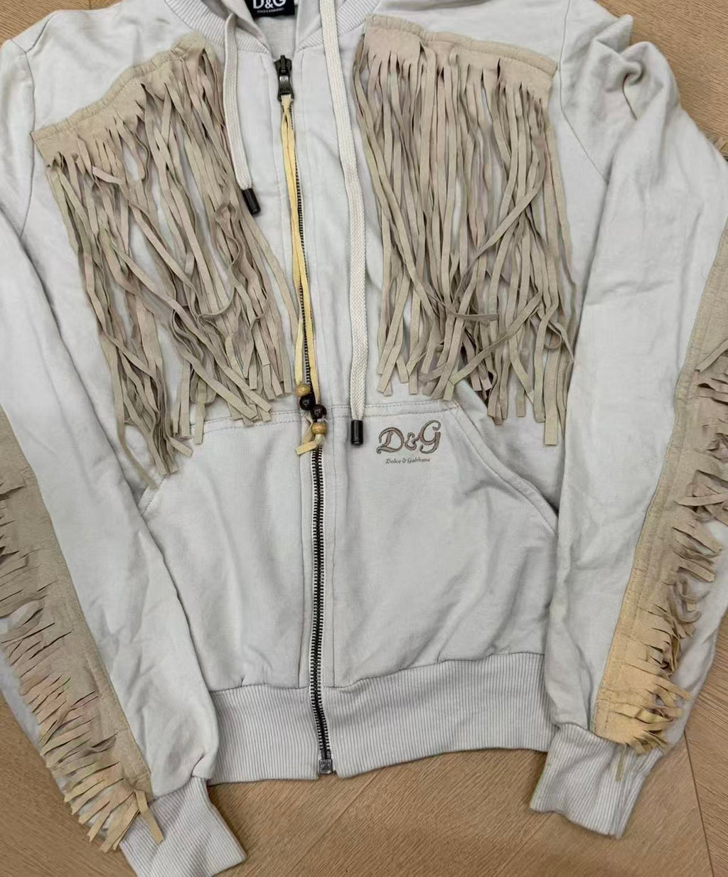 Dolce&Gabbana 10AW Fringe Zip Up Hoodie