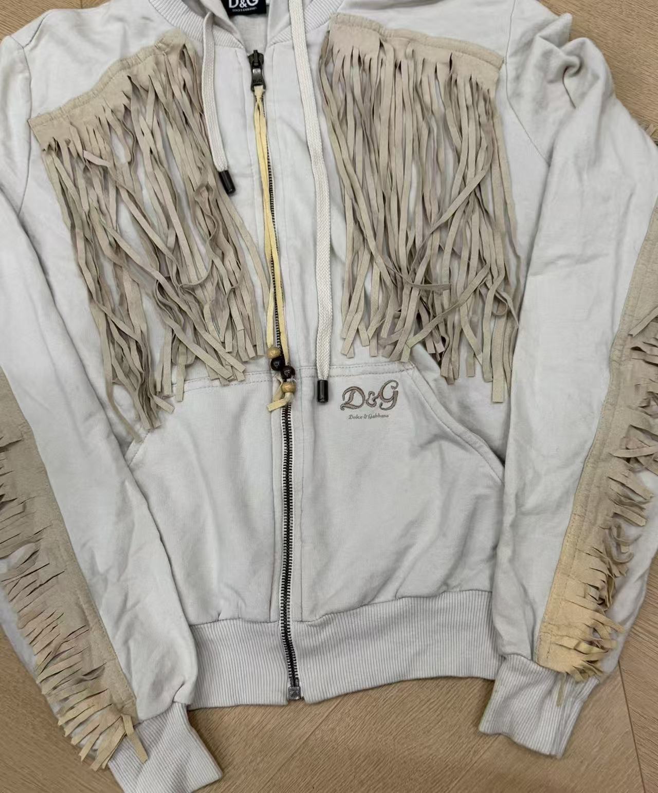 Dolce&Gabbana 10AW Fringe Zip Up Hoodie