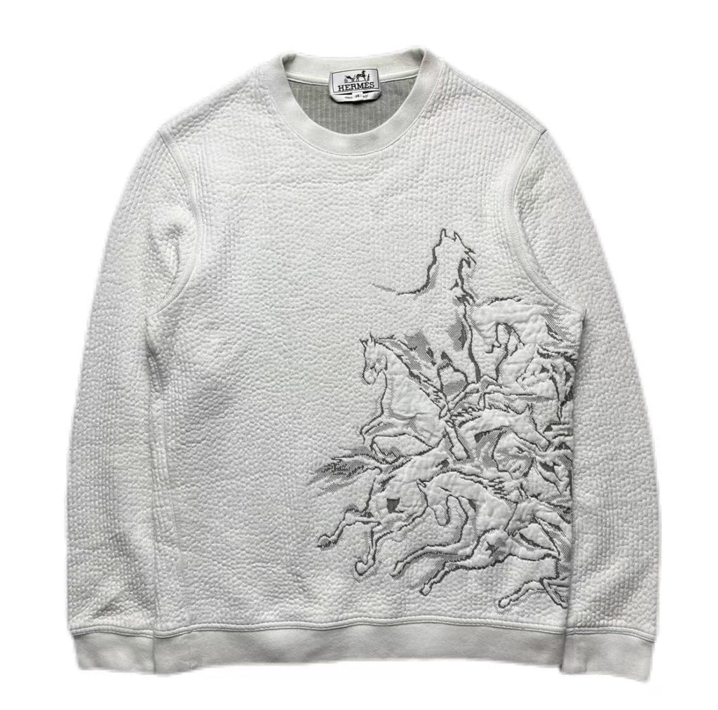 Hermes White Horse Sweatshirt