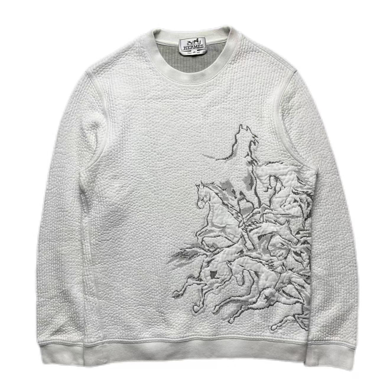 Hermes White Horse Sweatshirt