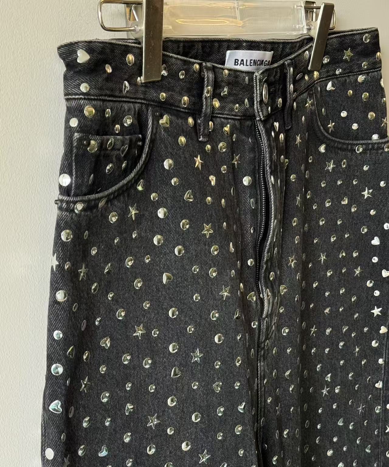 Balenciaga Heart Star Stud Embellished Jeans