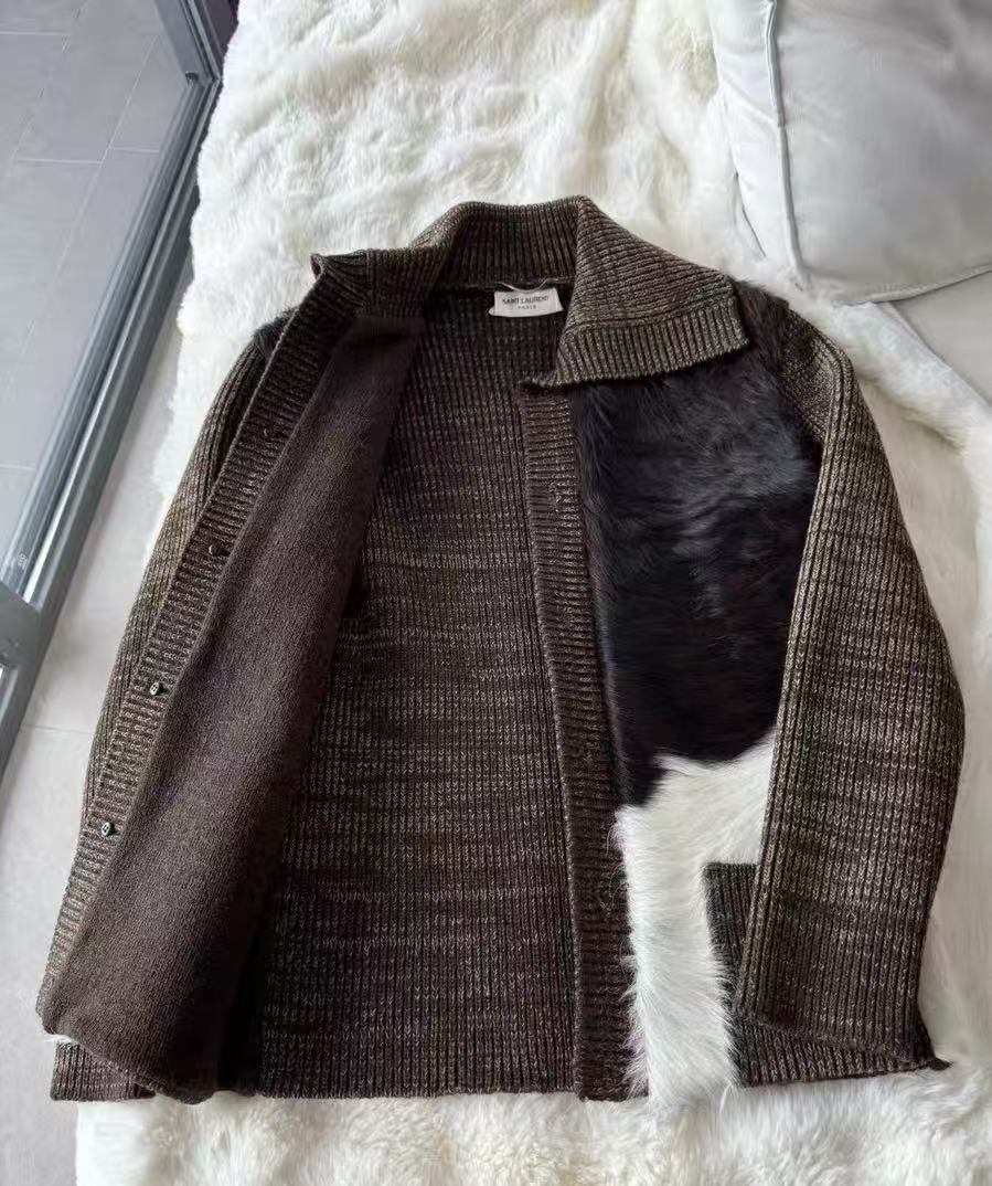 Saint Laurent 18SS Calf Hair Trucker Jacket