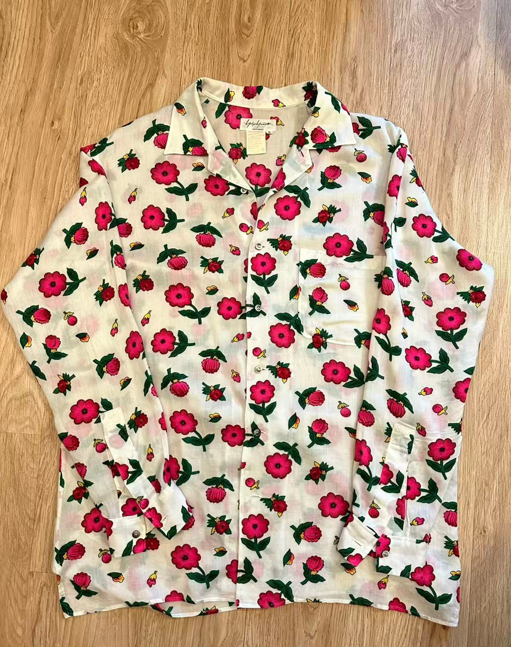 Yohji Yamamoto Pour Homme 96SS White Floral Shirt