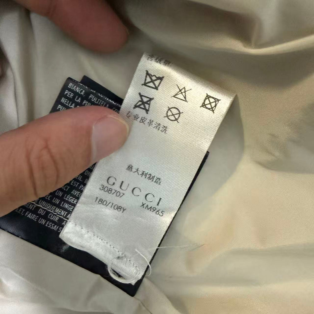Gucci By Tom Ford White Leather Biker Jacket