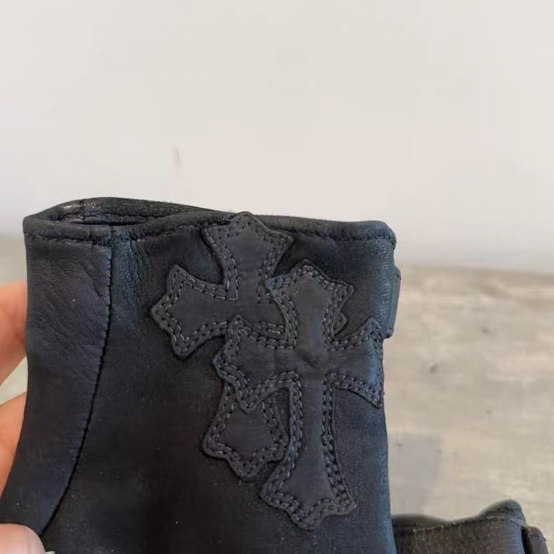 Chrome Hearts Leather Motorcycle Gloves