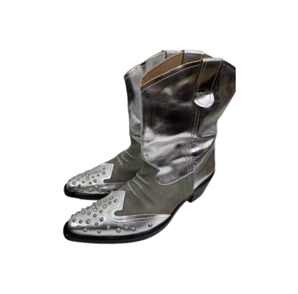 Junya Watanabe Comme des Garçons Studded Cowboy Ankle Boots