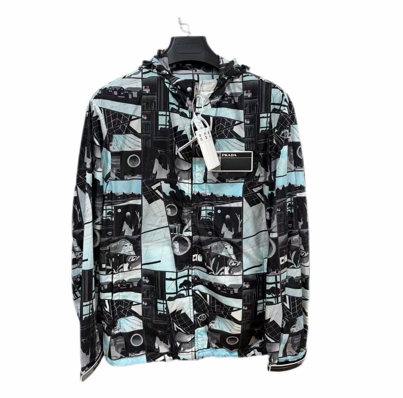Prada 18SS Pop Art Comic Graphic Print Hooded Jacket
