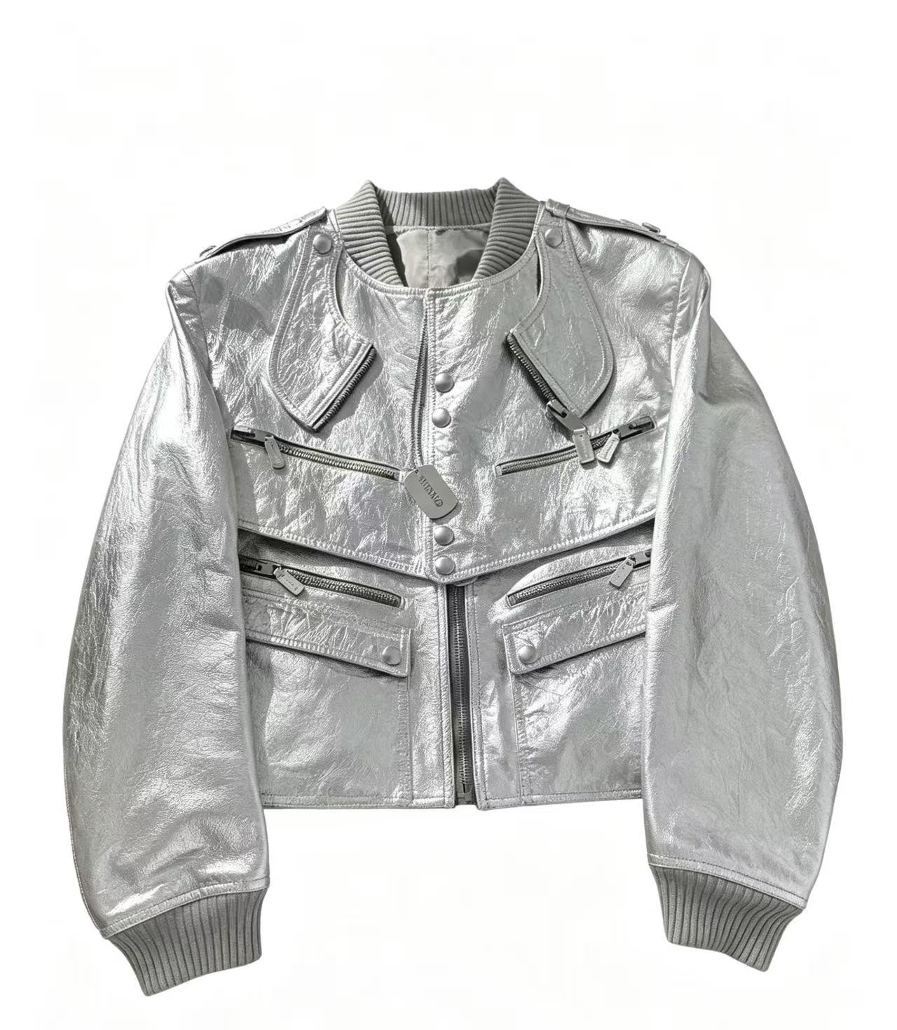 Dior homme SS07 runway silver leather jacket