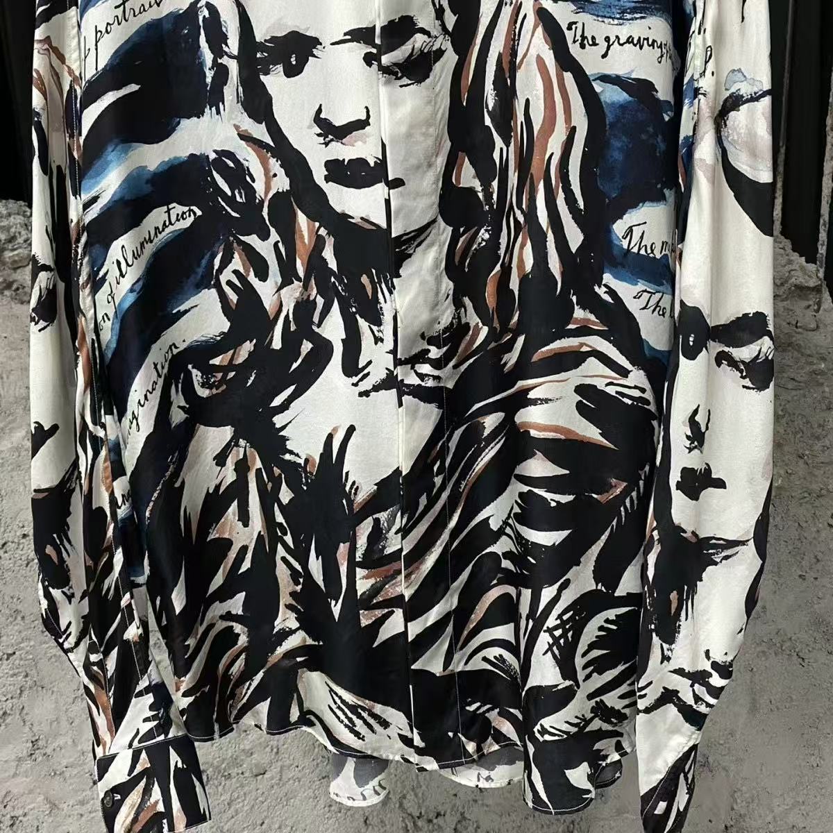 Dior Raymond Pettibon 19AW Mona Lisa Print Silk Shirt