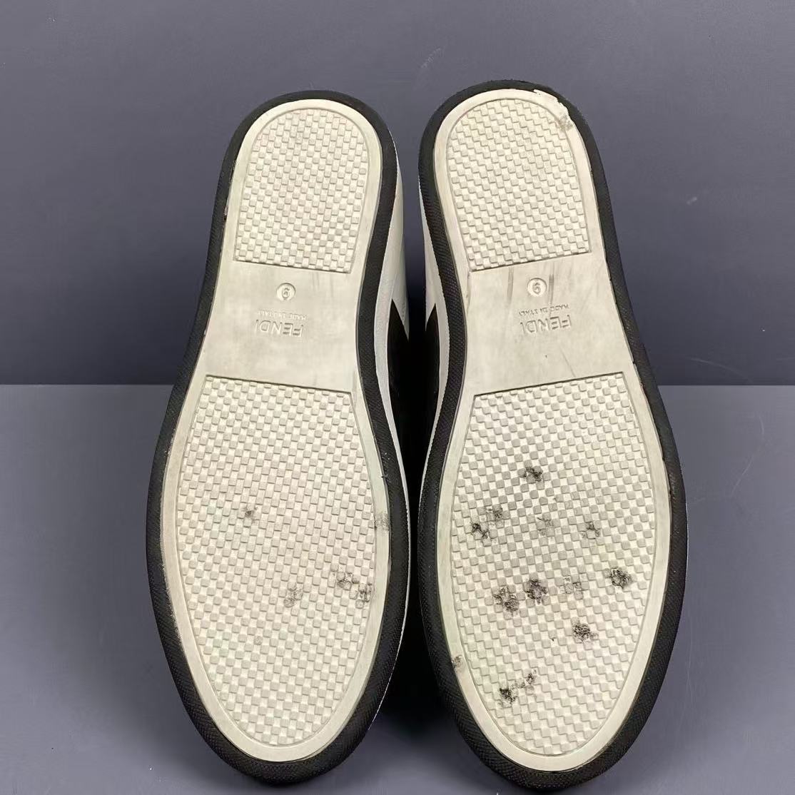 Fendi High-Top Belted Leather Sneakers