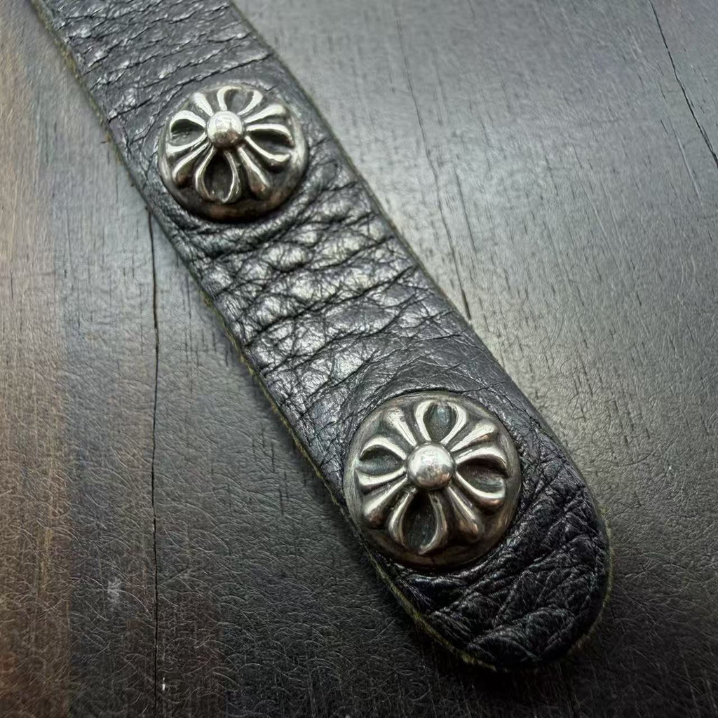 Chrome Hearts Star Studded Leather Bracelet