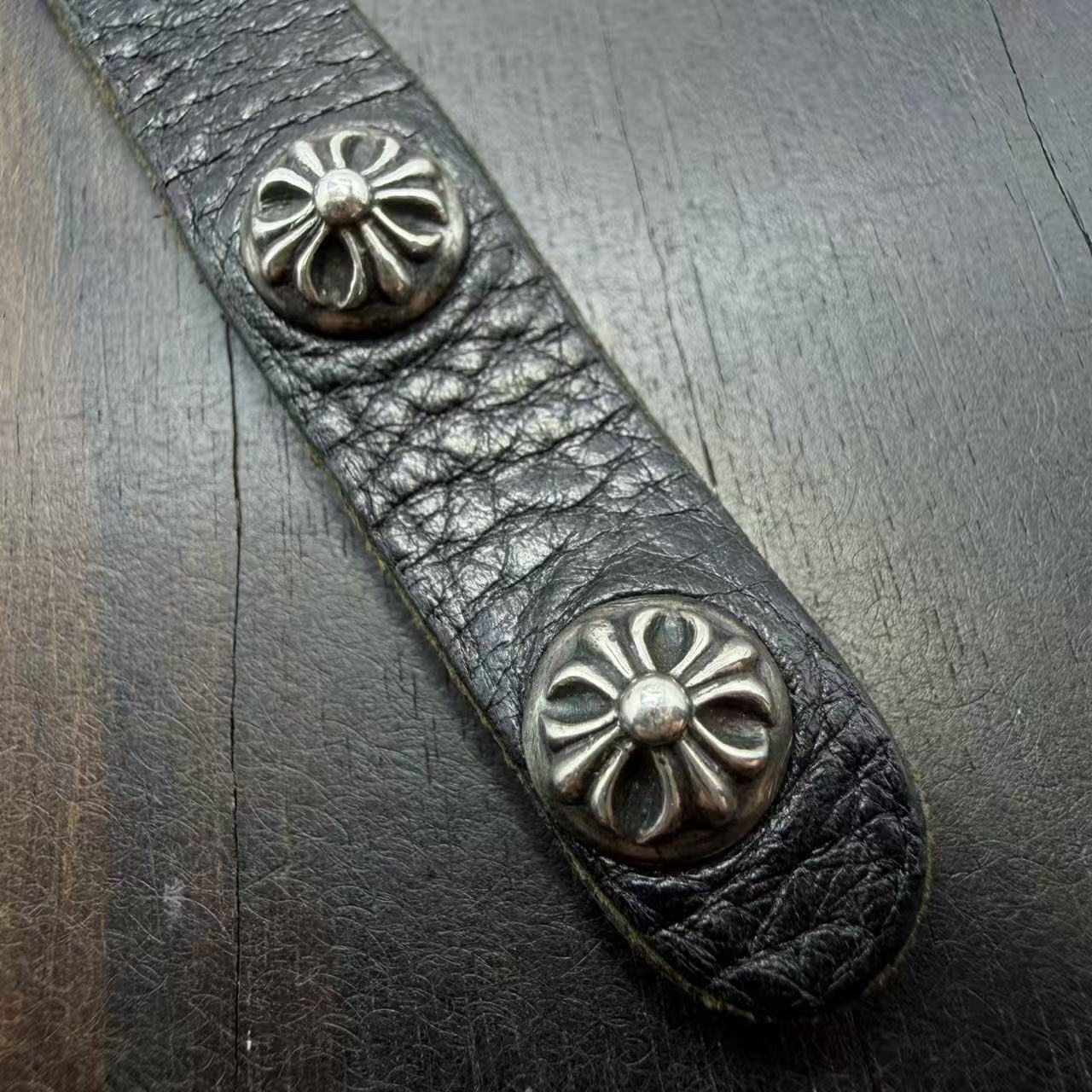 Chrome Hearts Star Studded Leather Bracelet