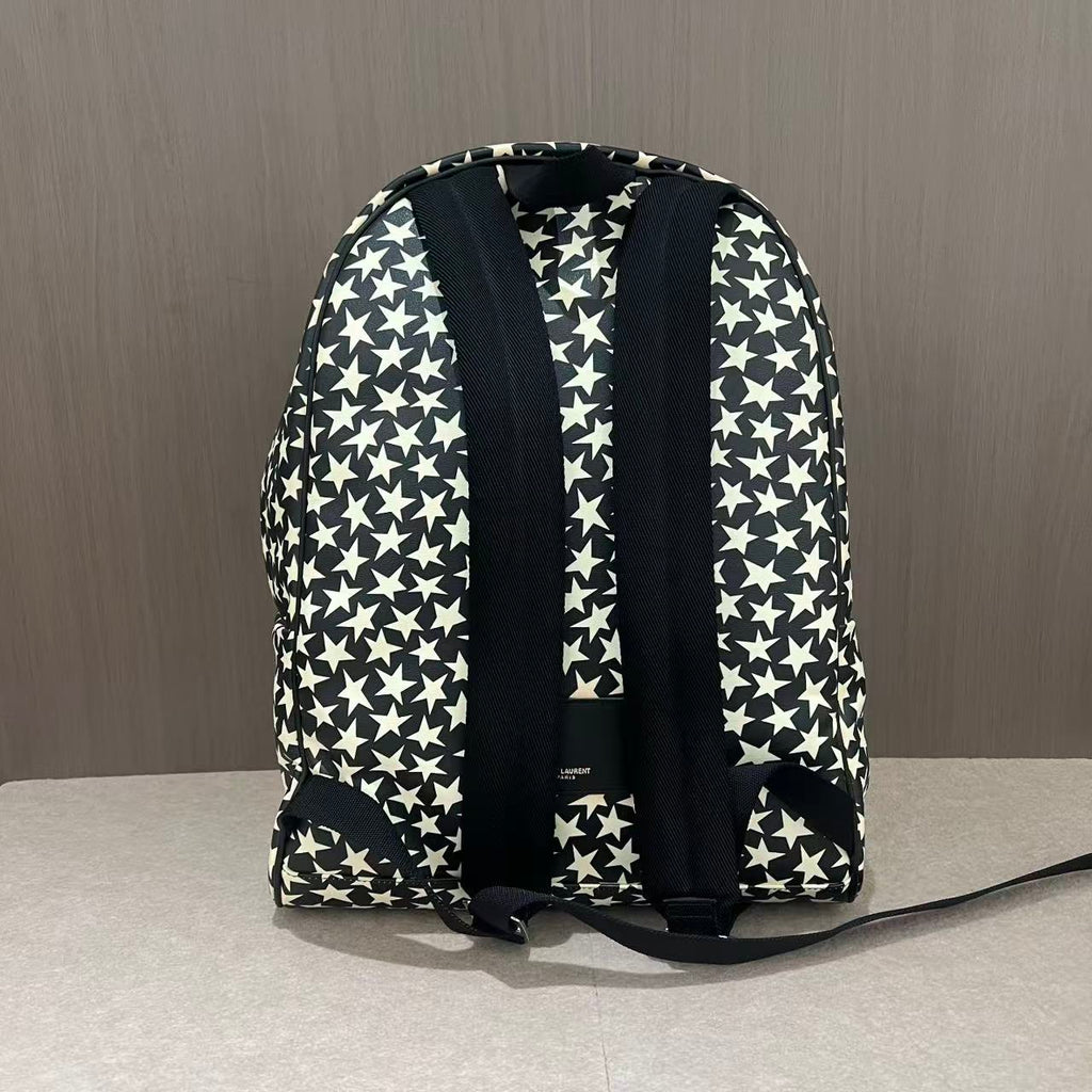 Saint Laurent Calfskin Star Print Hunting Backpack