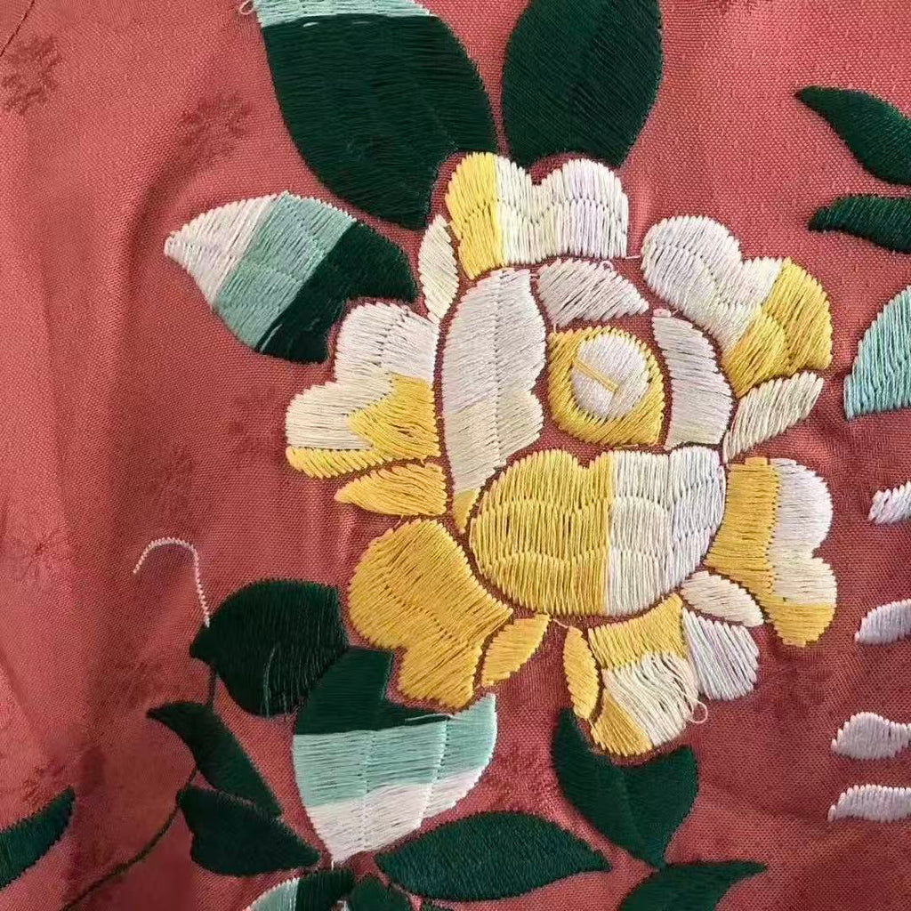 Gucci 17SS Wisteria Floral Embroidered Pink Silk Bomber Jacket
