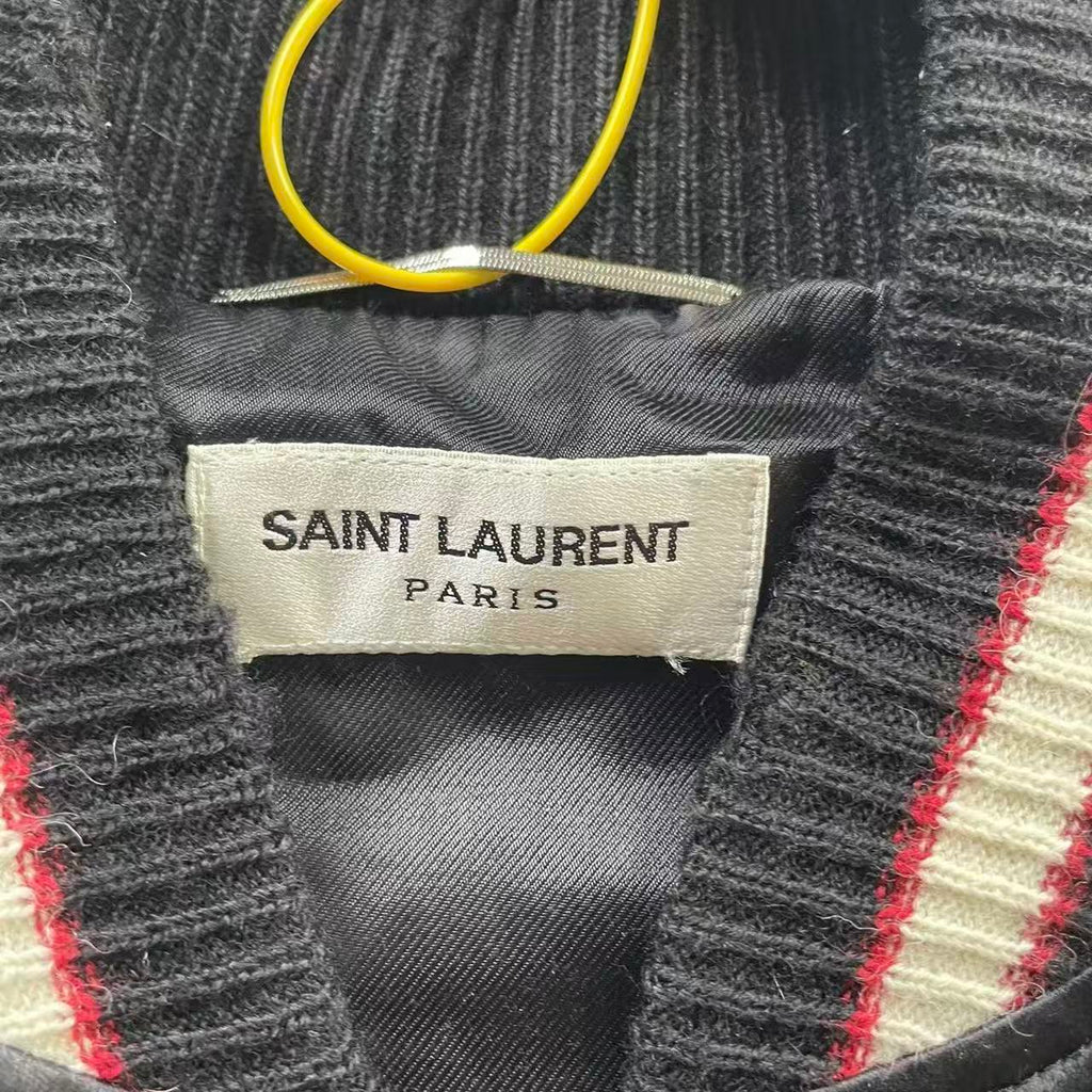 Saint Laurent 19FW Floral Embroidered Teddy Jacket