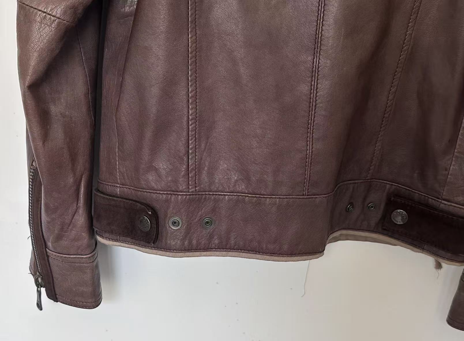 Dolce Gabbana D&G Multi-Zip Shearling Trim Leather Biker Jacket