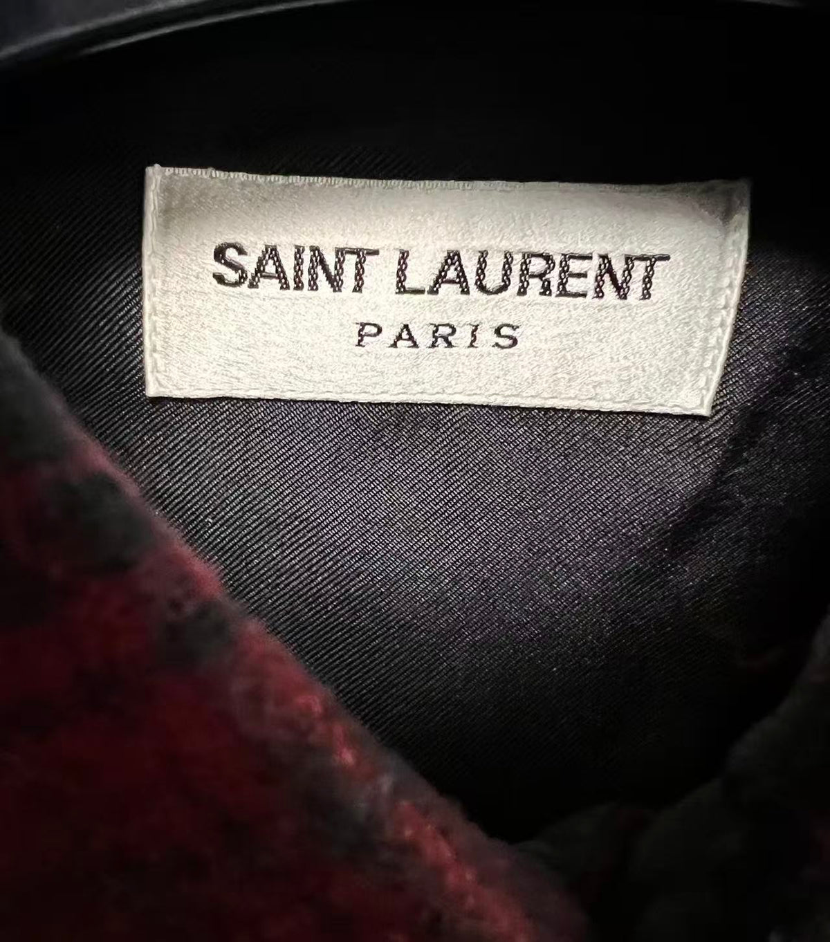 Saint Laurent 14FW Silk-Lined Wool Checked Shirt