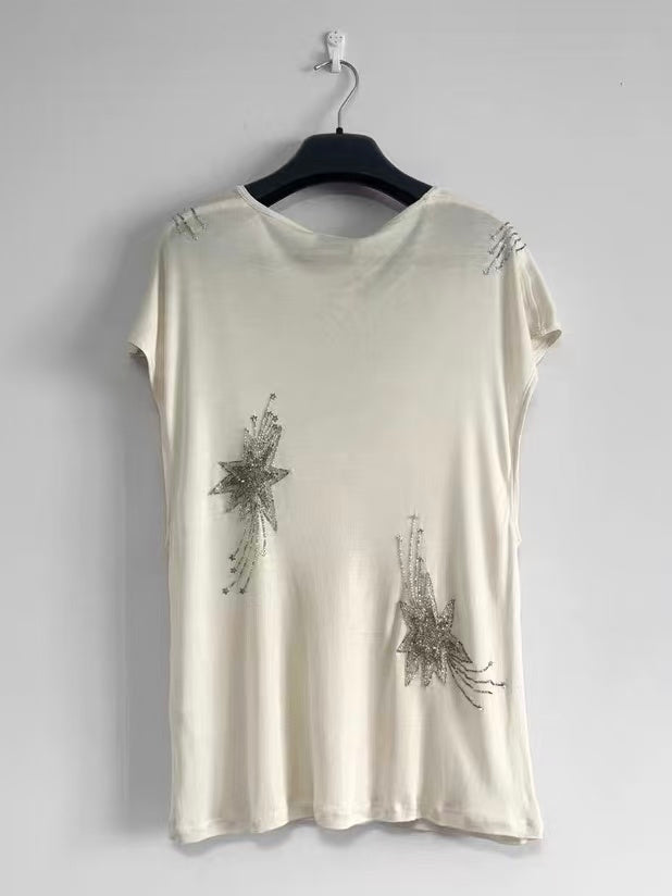 Saint Laurent 15SS Silk Fireworks Tee