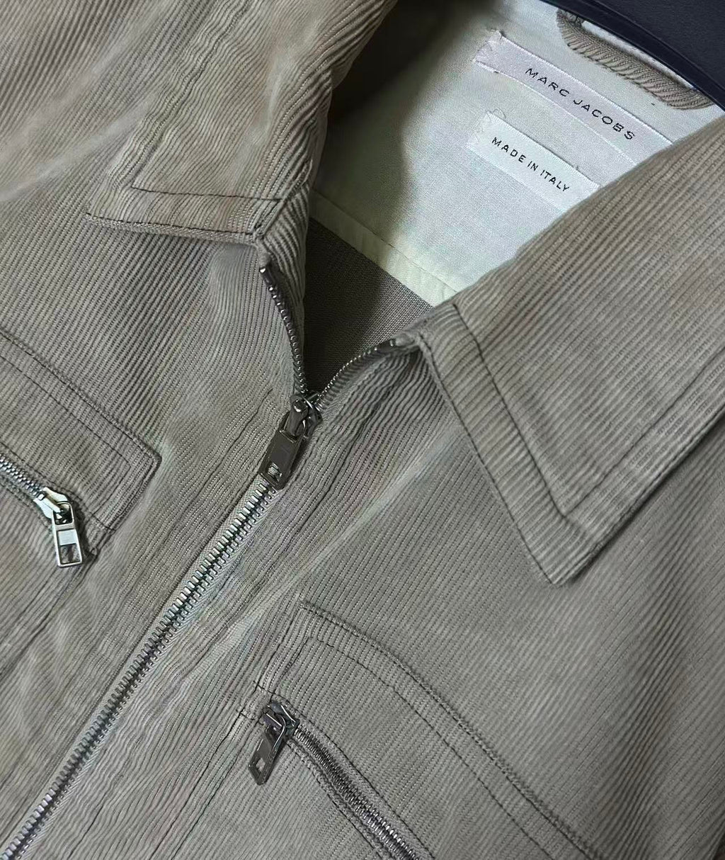 Marc Jacobs Beige Corduroy Full-Zip Workwear Jacket