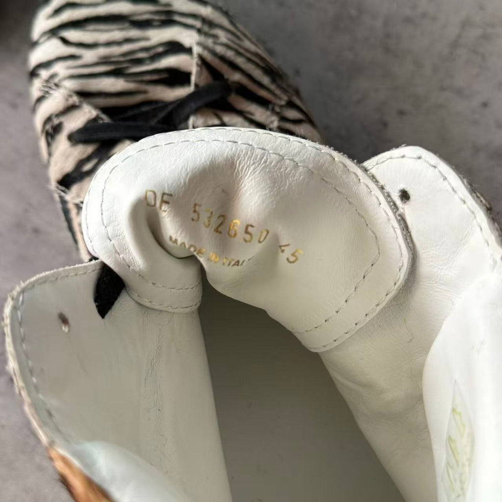 Saint Laurent Ponyhair Animal Print High Top Sneakers