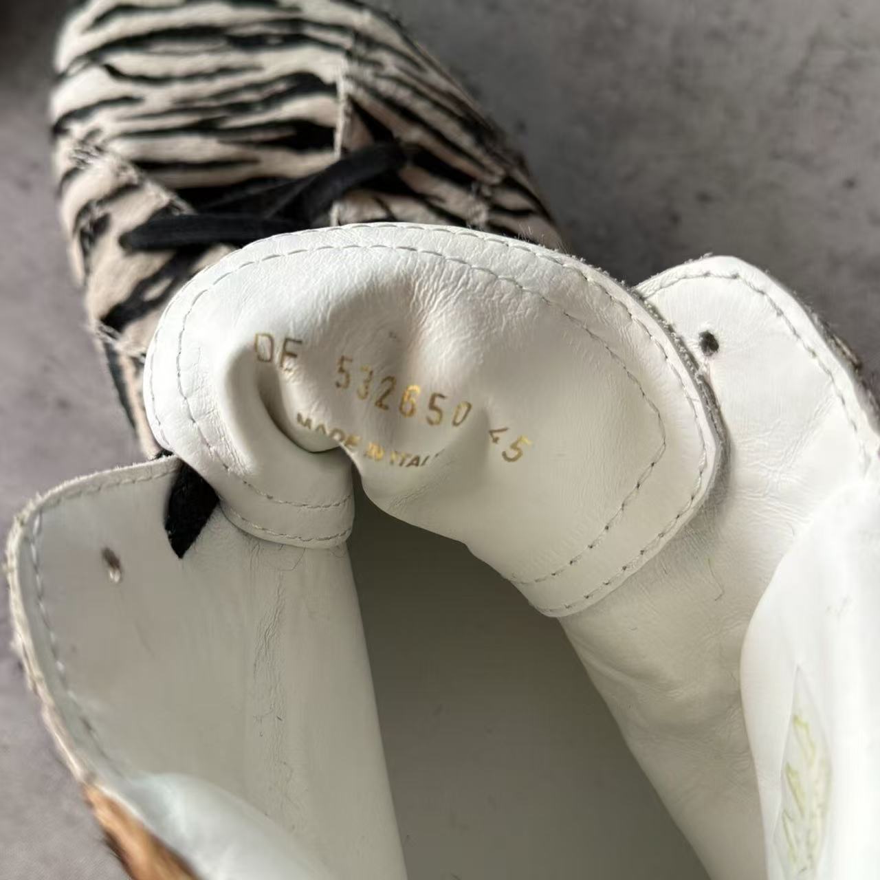 Saint Laurent Ponyhair Animal Print High Top Sneakers