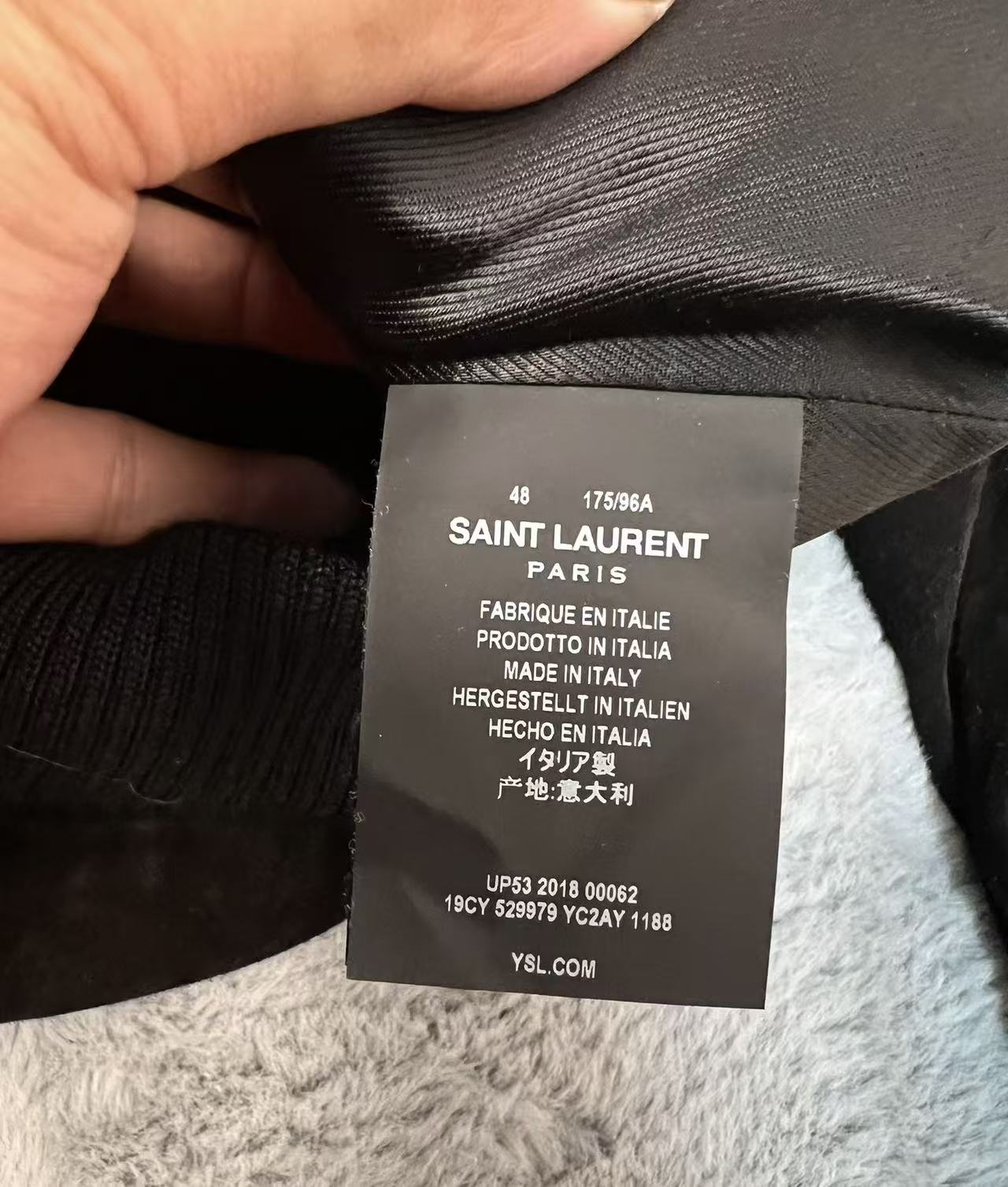Saint Laurent Studded High Neck Bomber Jacket