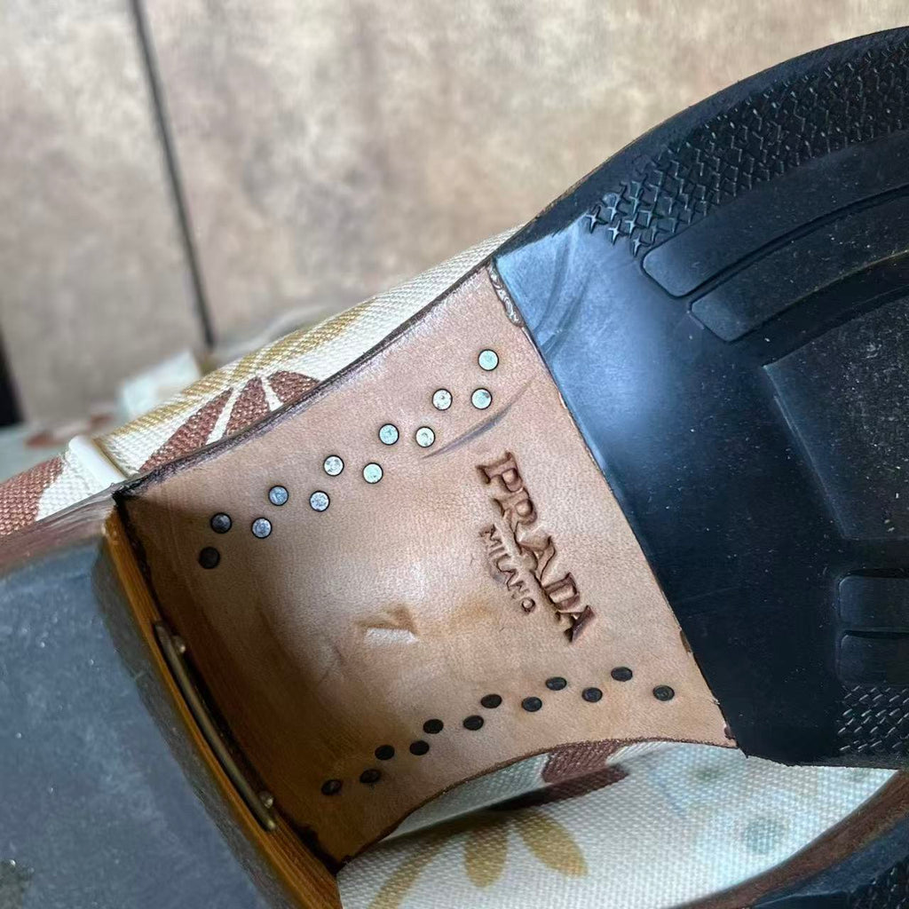 Prada 25AW Floral-Print Cowboy Boots