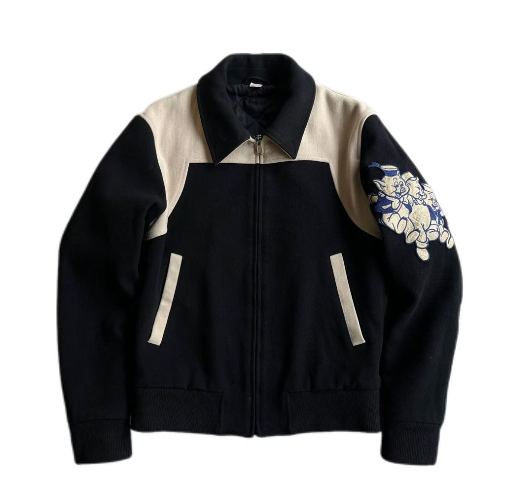 Gucci 2019 Three Little Pigs Wool Bomber Jacket